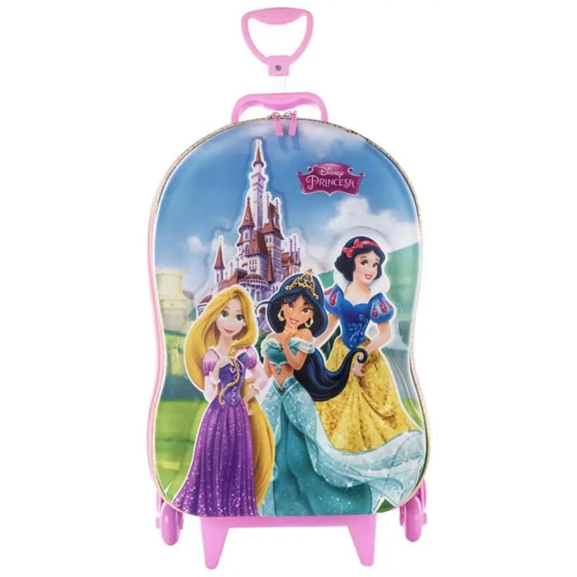 Mochila com Rodas Infantil Diplomata Princesas Castelo Rodinha Tripla Grande