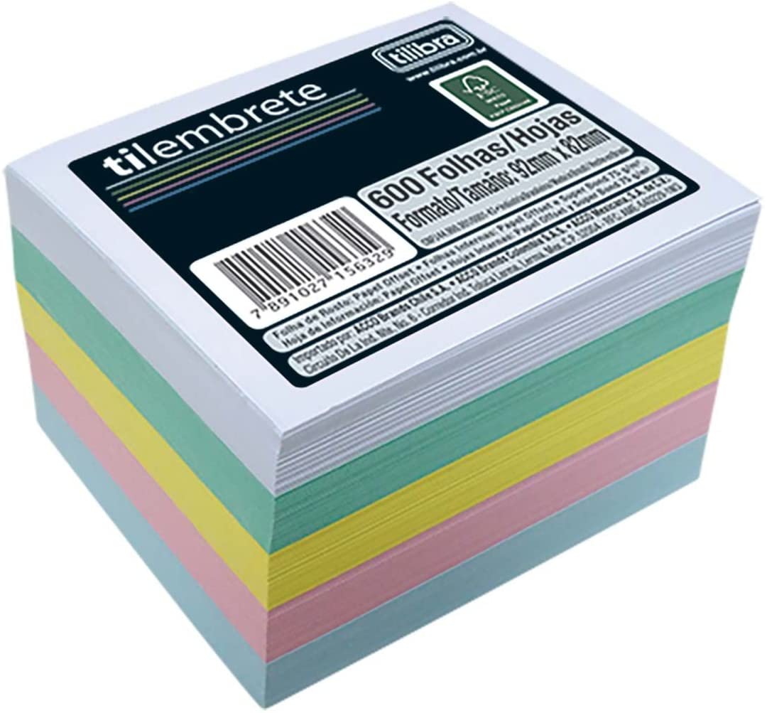 Bloco Tilembrete Tilibra 600 Folhas Coloridas