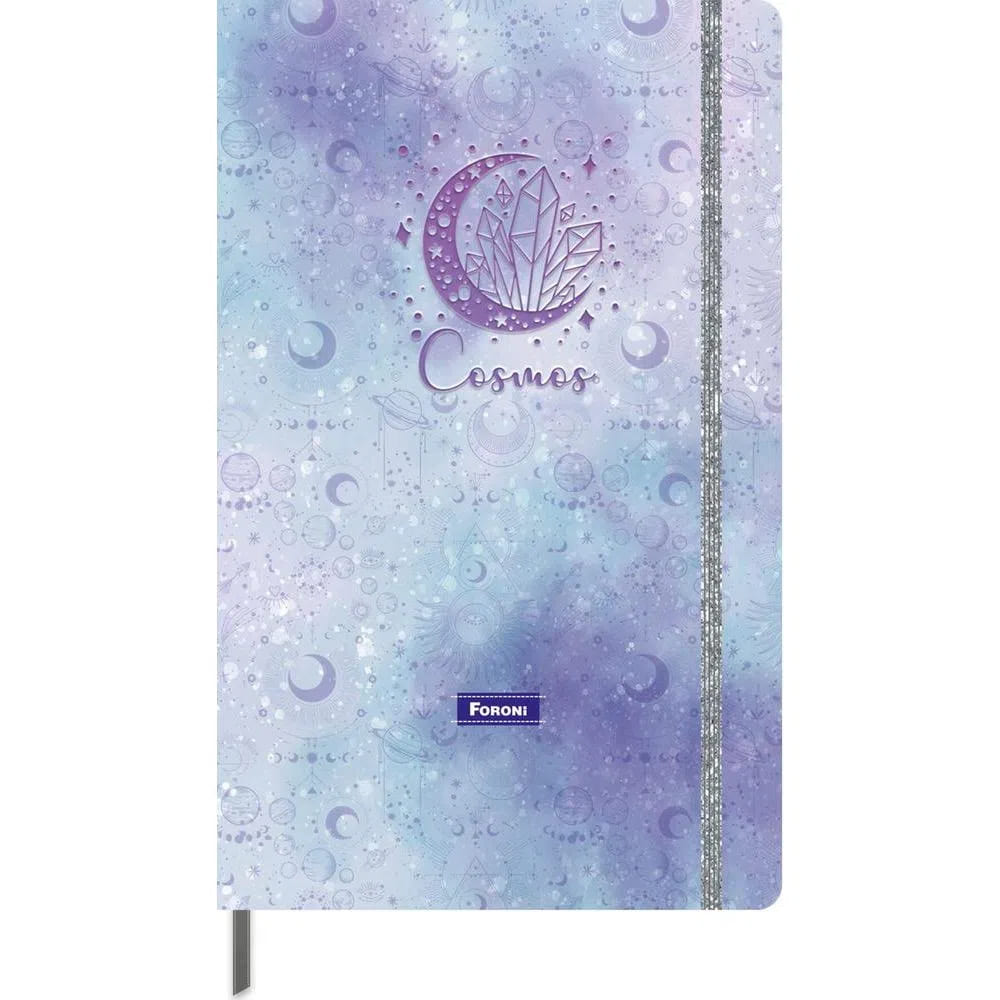 Caderno Pontilhado Foroni Cosmos Capa Dura 80 Folhas com Elástico Sortido