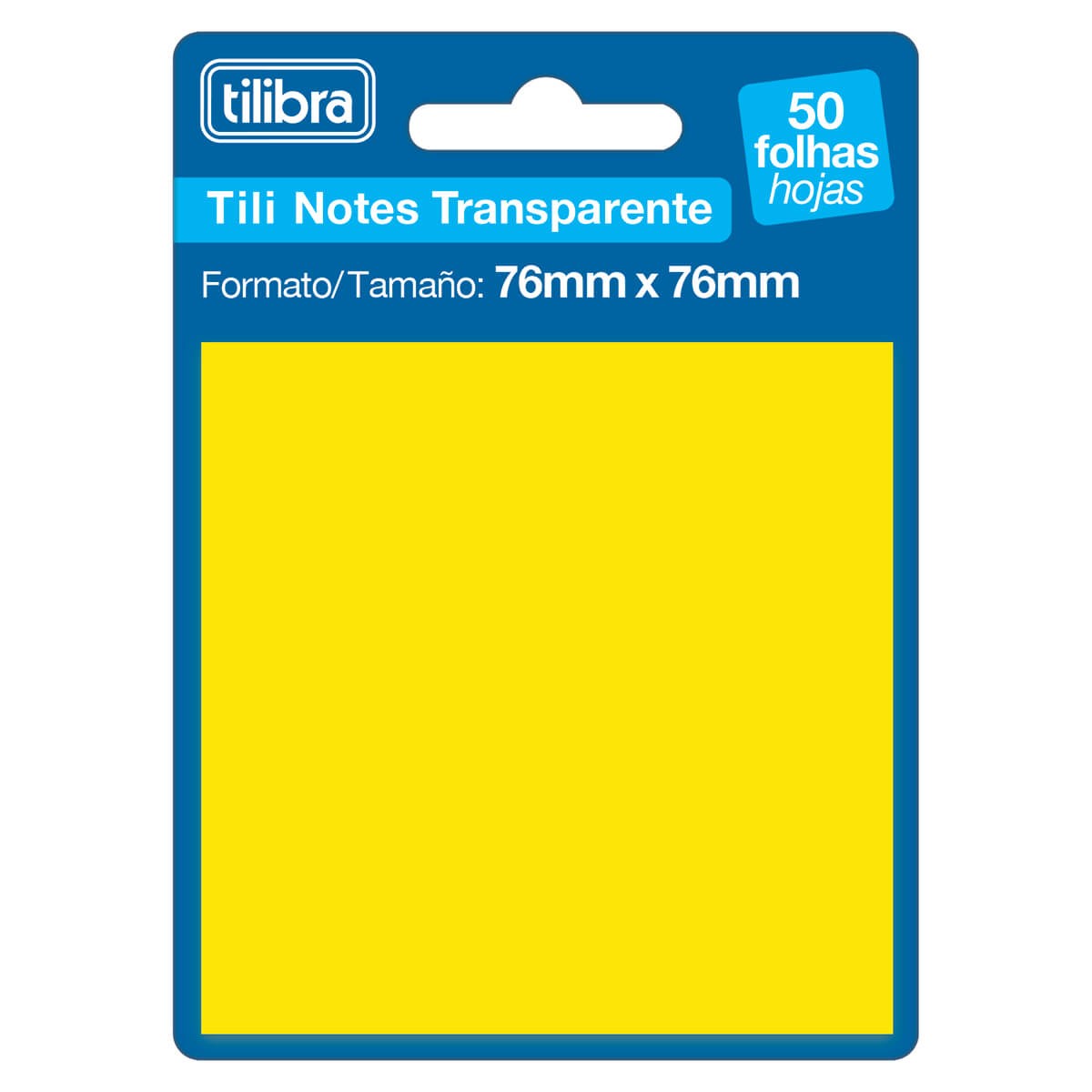 Bloco Adesivo Tilibra 76x76mm Tili Notes Adesivo Transparente Amarelo