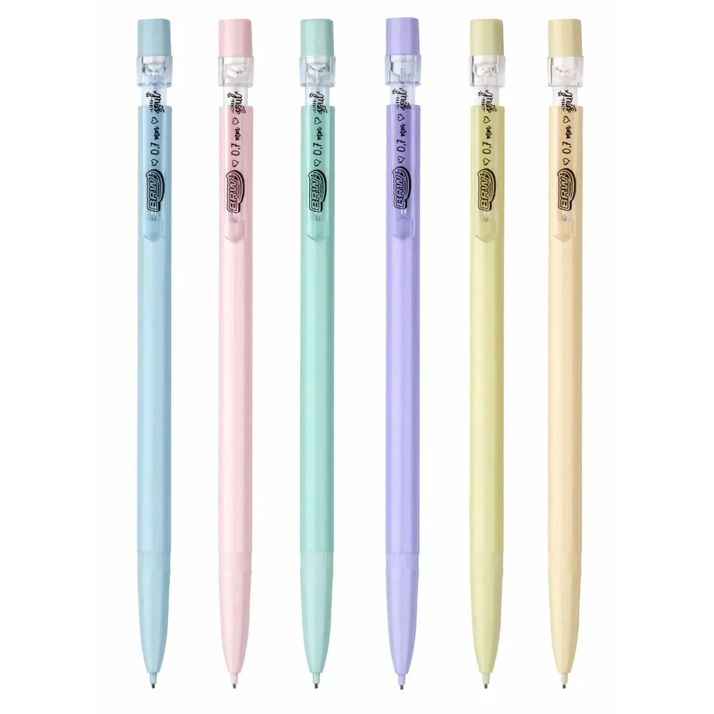 Lapiseira BRW 0.7 Tom Pastel Com Tampa Unidade Sortido