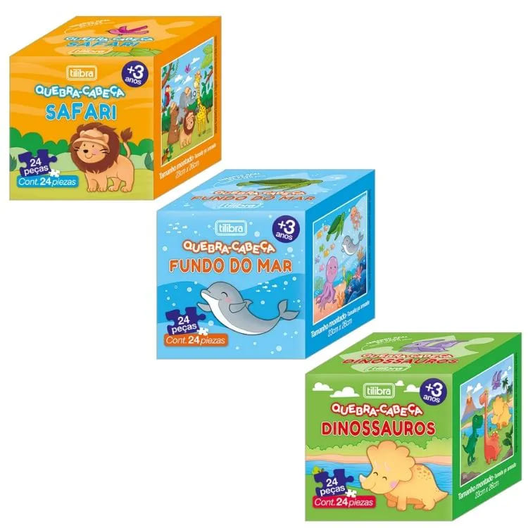 Quebra Cabeça Tilibra Ilustrações 24 Peças Sortido