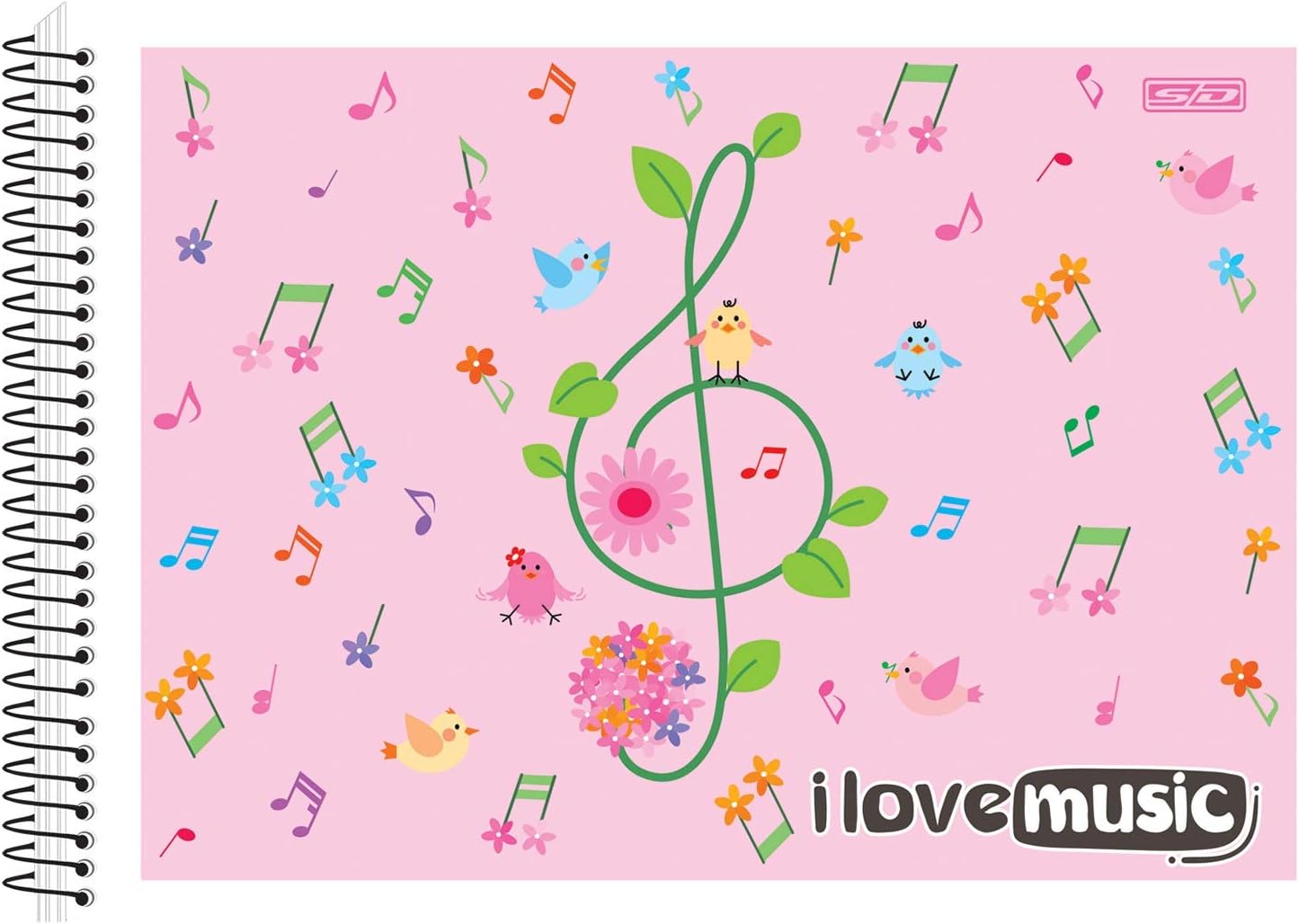 Caderno de Musica São Domingos 1/4 Pequeno 96 Folhas Unidade Sortido