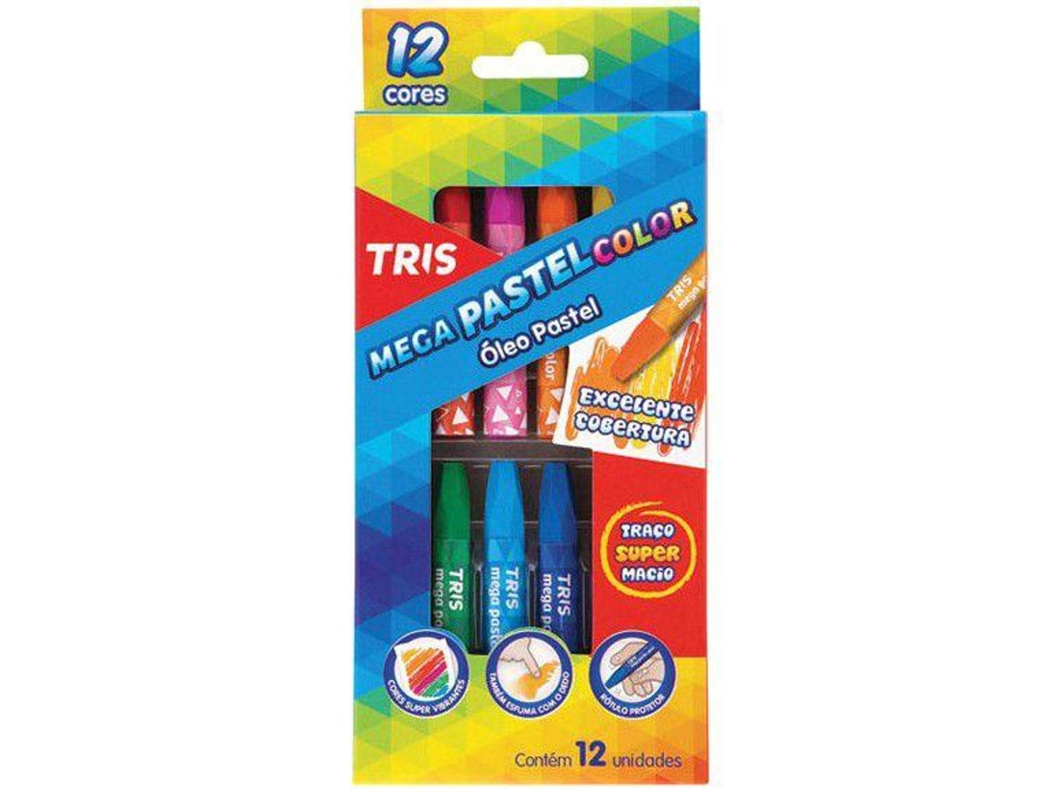 Giz TRIS Mega Pastel Oleoso 12x1