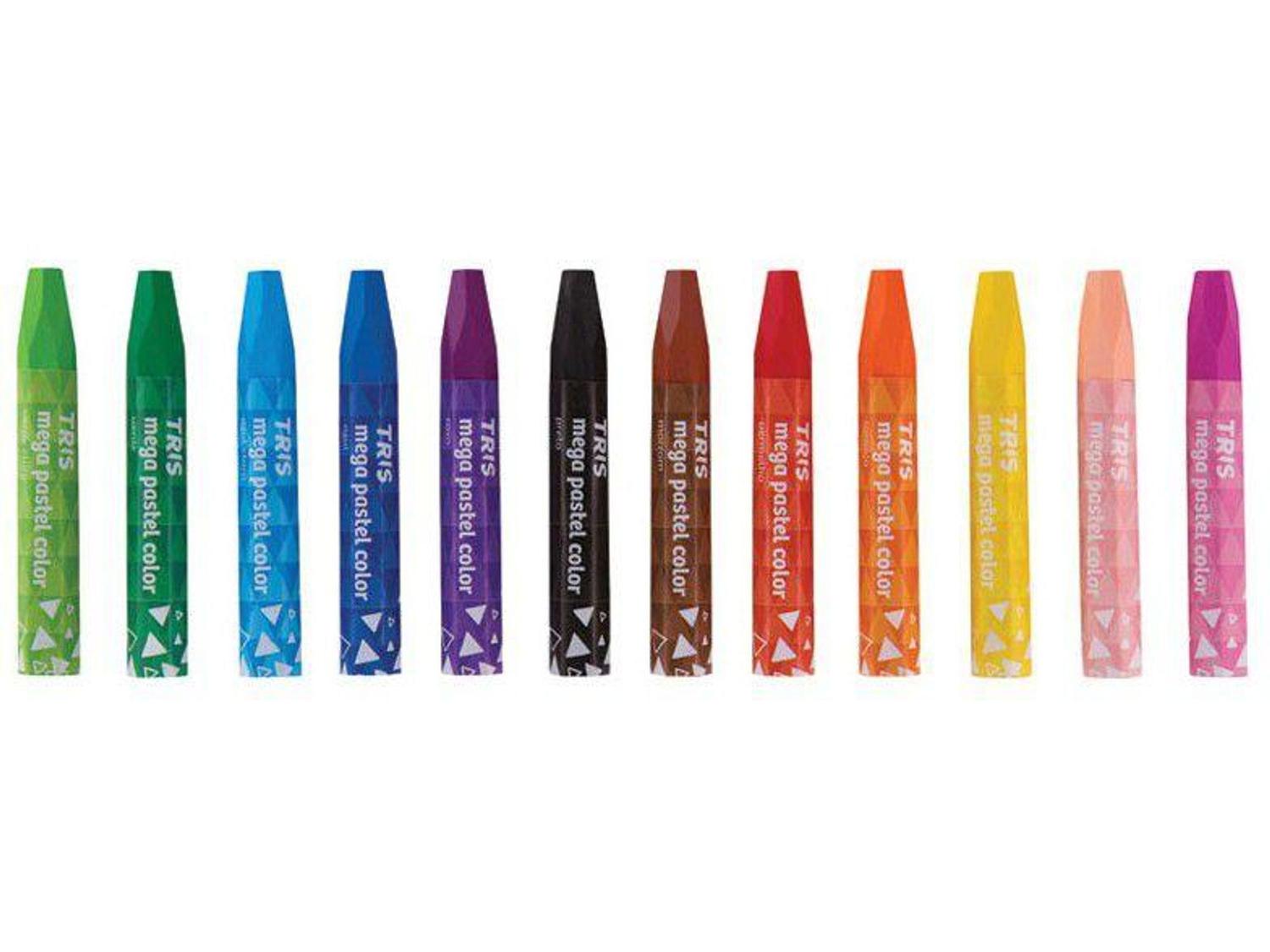 Giz TRIS Mega Pastel Oleoso 12x1