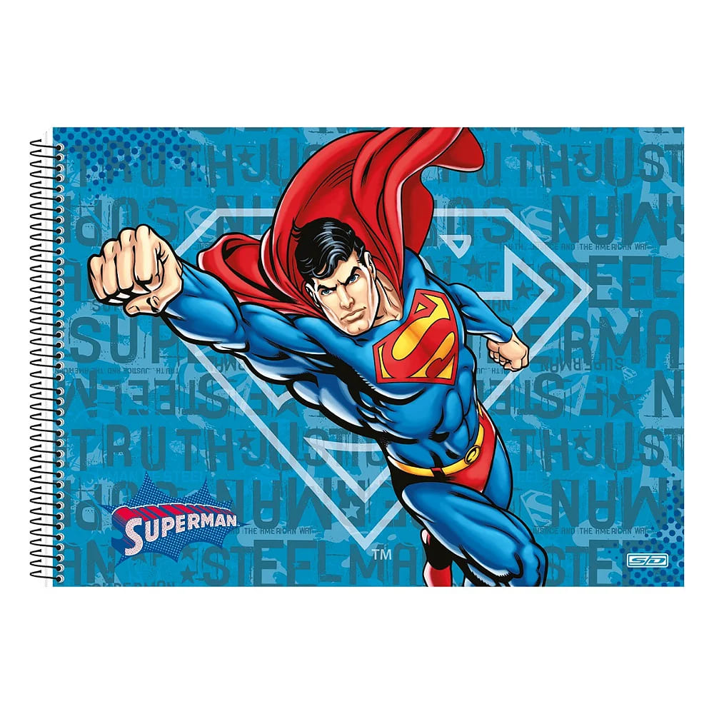 Caderno Cartografia São Domingos Superman 60 Folhas Espiral Sortido