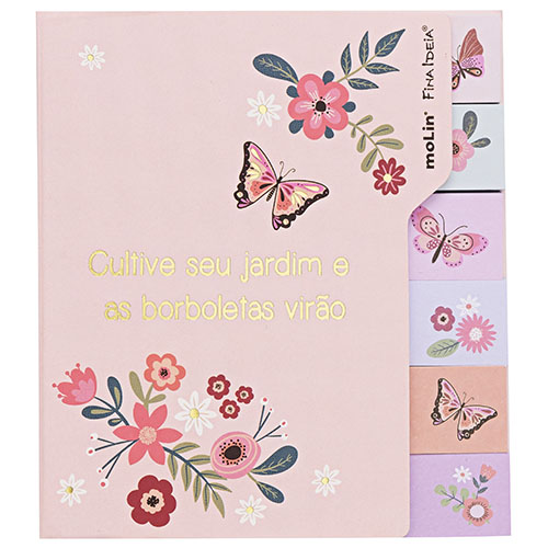Bloco de Nota Molin Adesiva Borboletas C/280