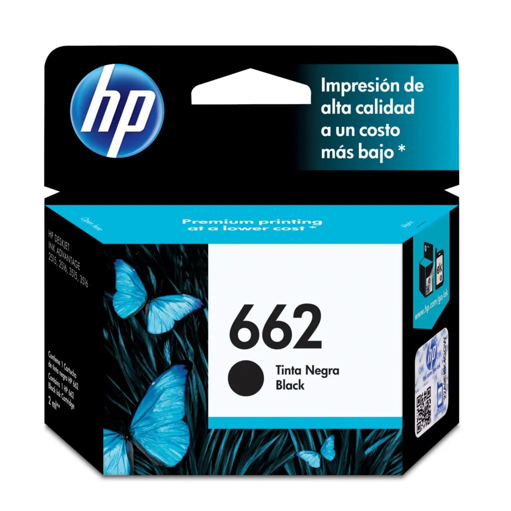 Cartucho de Tinta HP 662 Advantage Original 2ml Preto