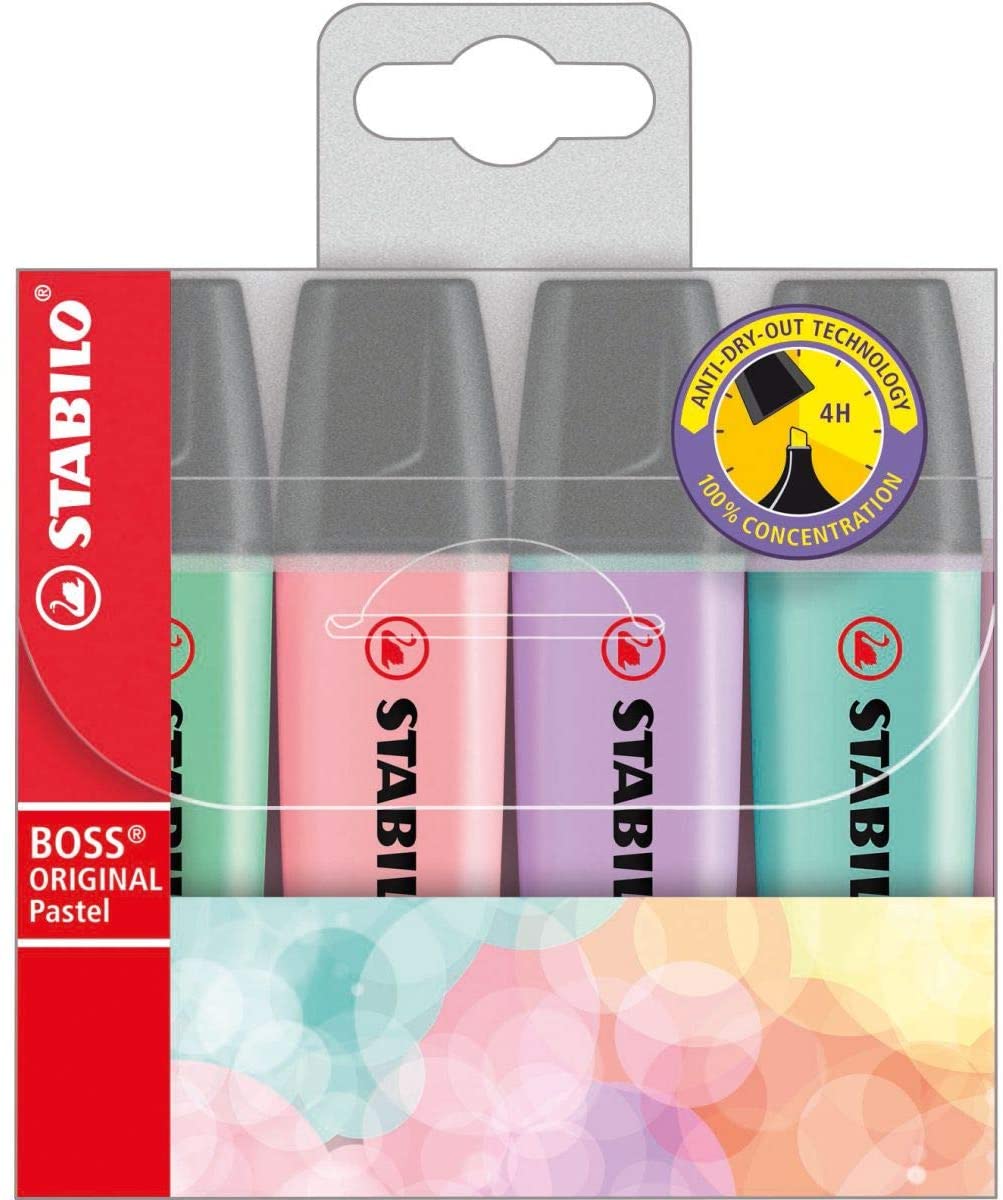 Marca Texto Stabilo Boss Pastel Estojo com 04 Unidades