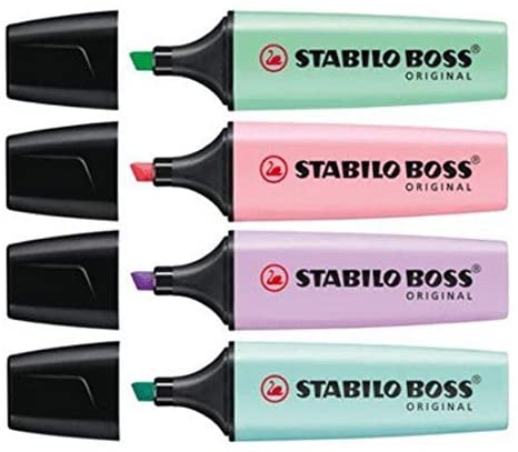 Marca Texto Stabilo Boss Pastel Estojo com 04 Unidades