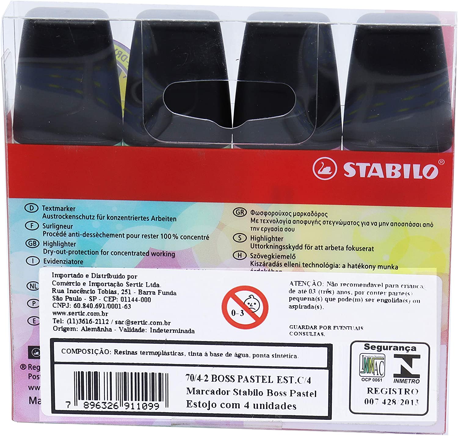 Marca Texto Stabilo Boss Pastel Estojo com 04 Unidades