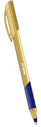 Caneta Esferográfica Molin 1.0mm Trion Grip Gold Azul