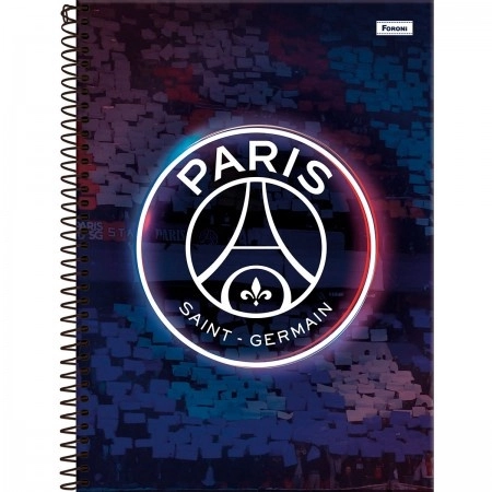 Caderno Universitário Foroni PSG Capa Dura 160 Folhas 10 Matéria Sortido