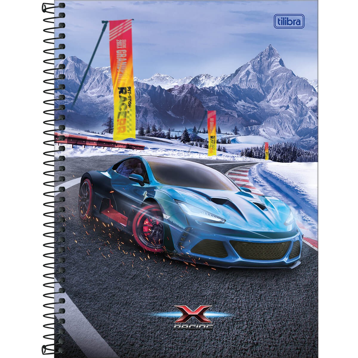 Caderno Universitário Tilibra Racing Capa Dura Espiral 80 Folhas 1 Matéria Sortido
