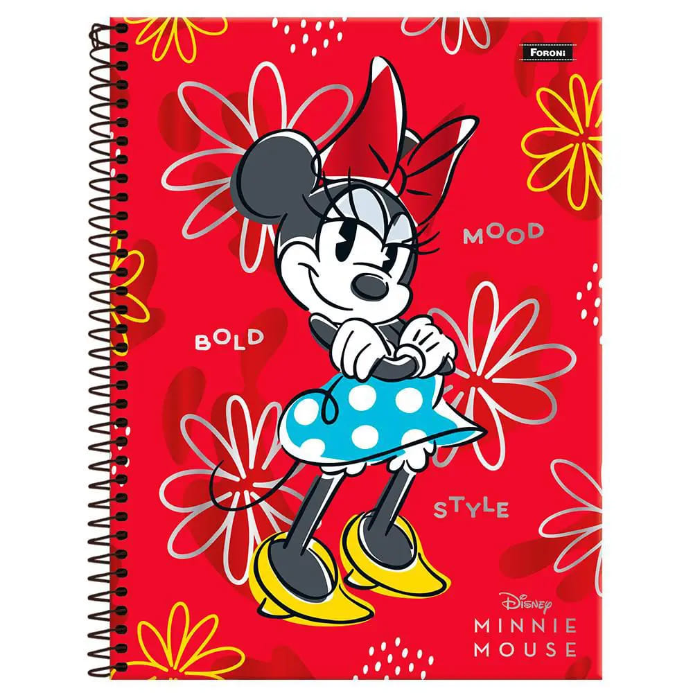 Caderno Universitário Foroni Minnie Vintage Capa Dura 80 Folhas 1 Matéria Sortido