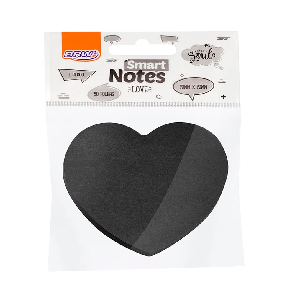 Bloco Anotação BRW Love Coração Smart 70x70 Notes