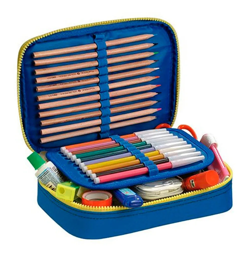 Estojo Escolar Foroni Patrulha Canina Grande Amarelo e Azul