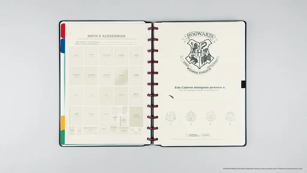 Caderno Inteligente Harry Potter Grande 60 Folhas com Pauta e 20 Folhas Lisas