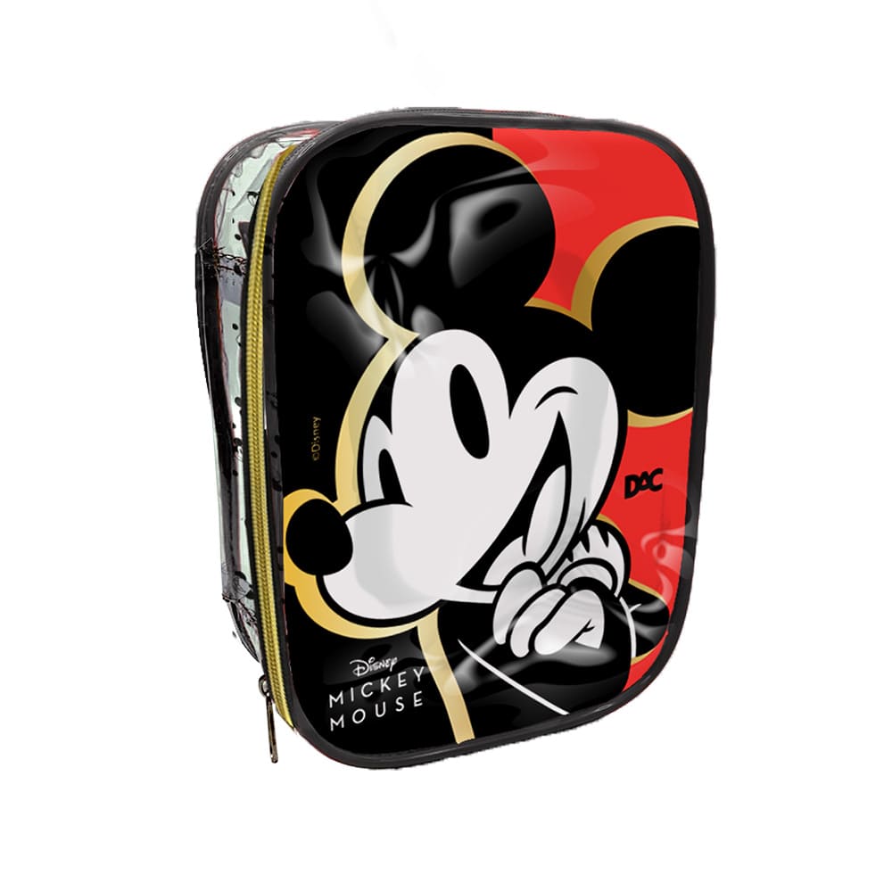 Estojo Escolar DAC Baú Mickey Mouse Grande em PVC Cristal