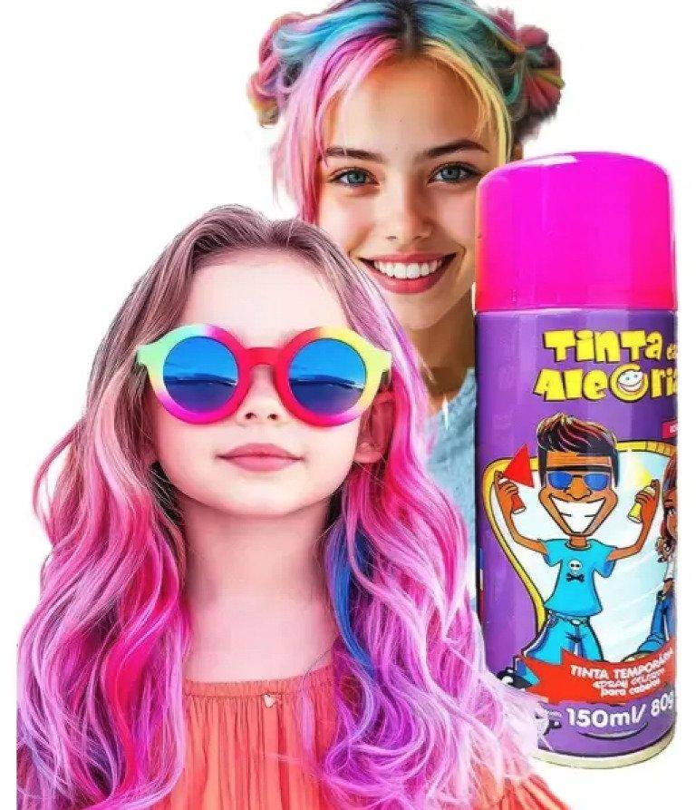 Tinta da Alegria Spray Colorido 150 ml Carnaval Rosa