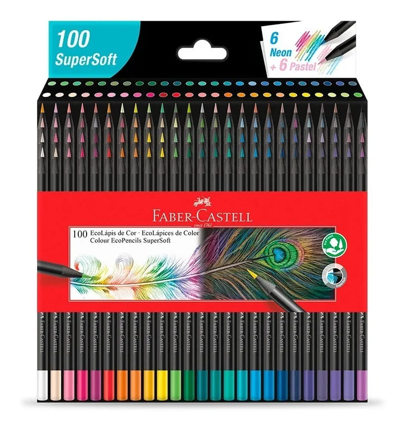 Lápis de Cor Faber Castell 100X1 Grande Supersolft