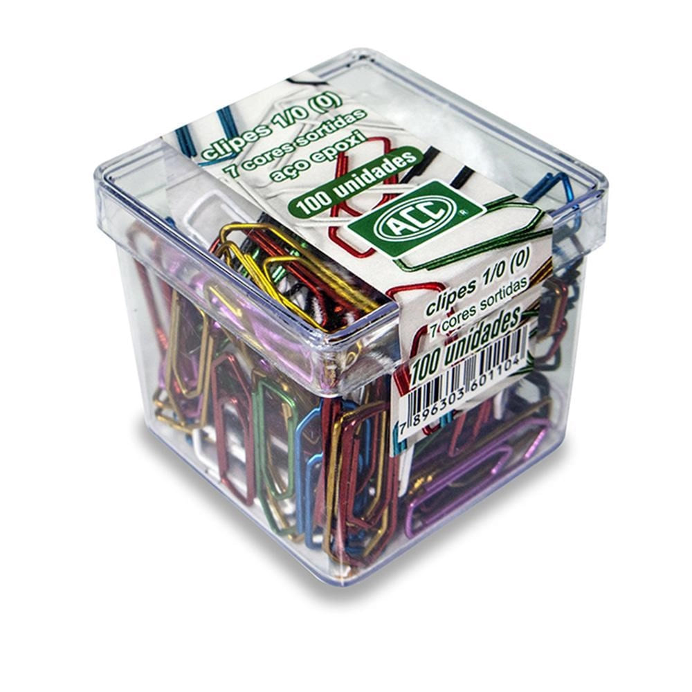 Clips Acc Colorido 1/0 7 Cores Sortidas 100 Unidades