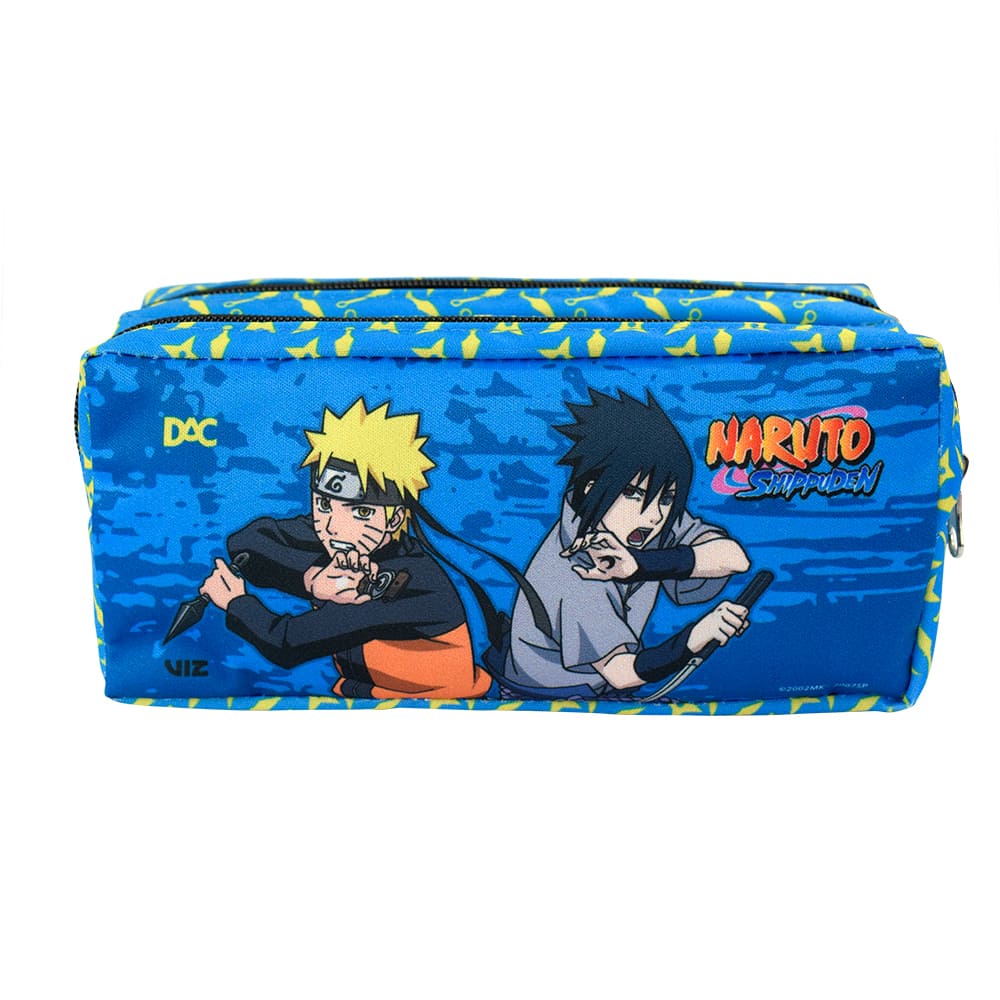 Estojo Escolar DAC Naruto Duplo em Tecido Azul