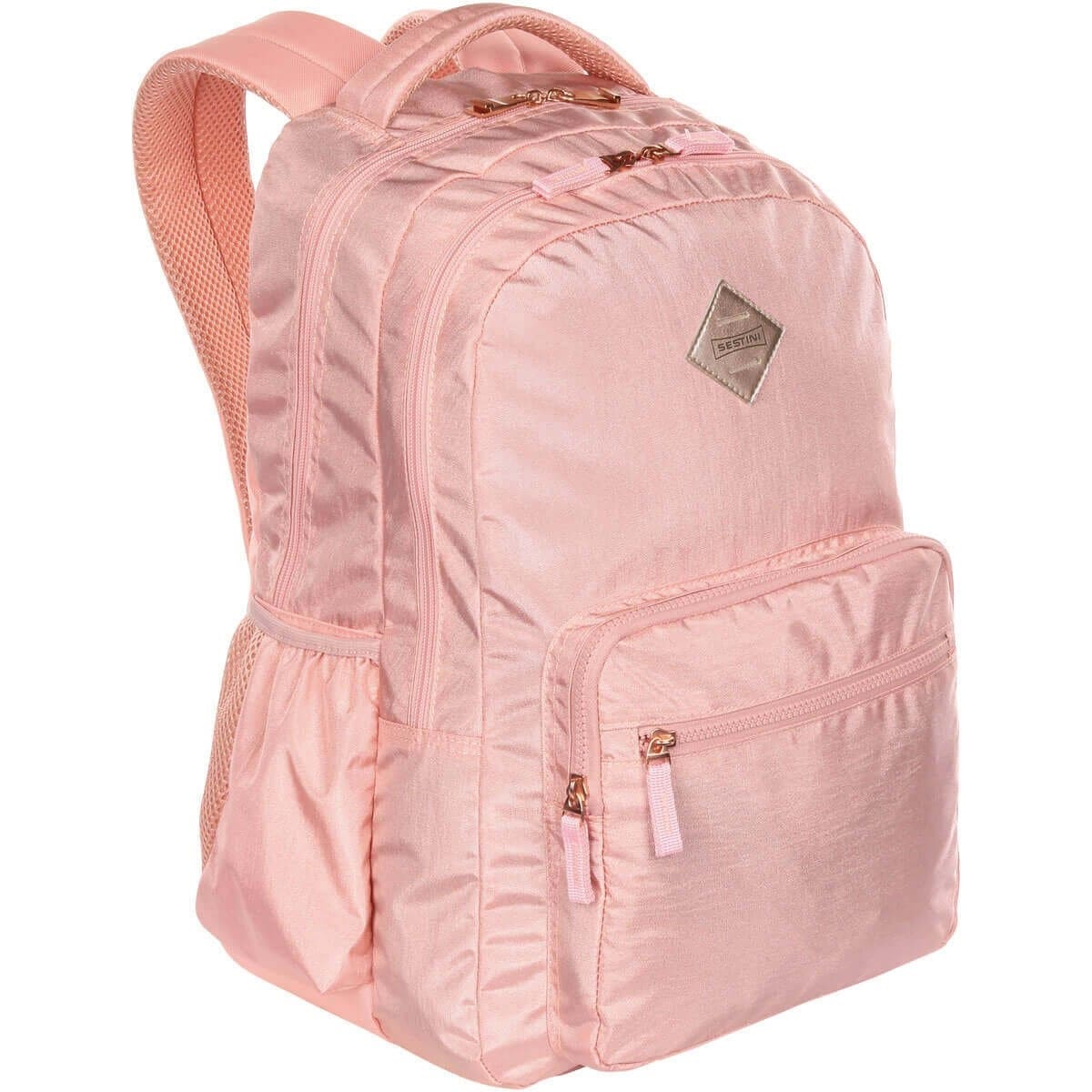 Mochila de Costa Sestini College Metálico Clinkle Grande Rosa