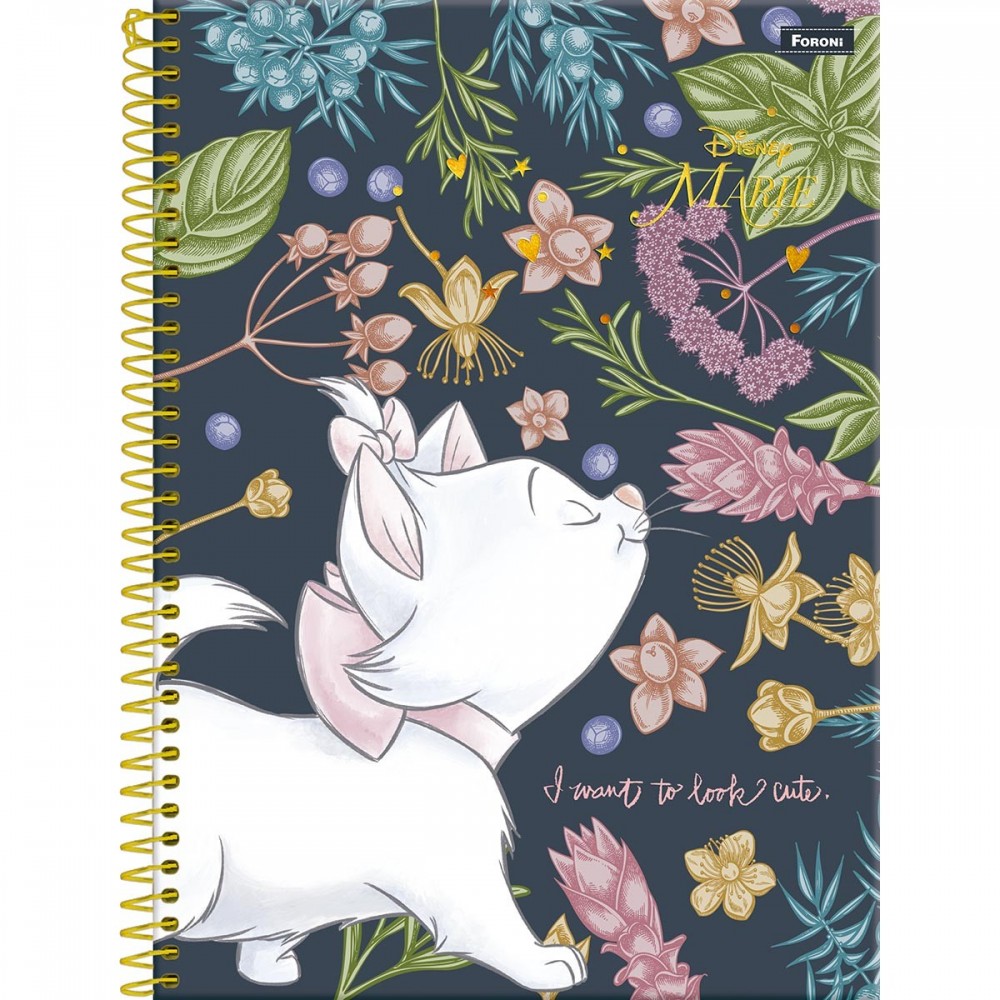 Caderno Universitário Foroni Marie Espiral Capa Dura 96 Folhas 1 Matéria
