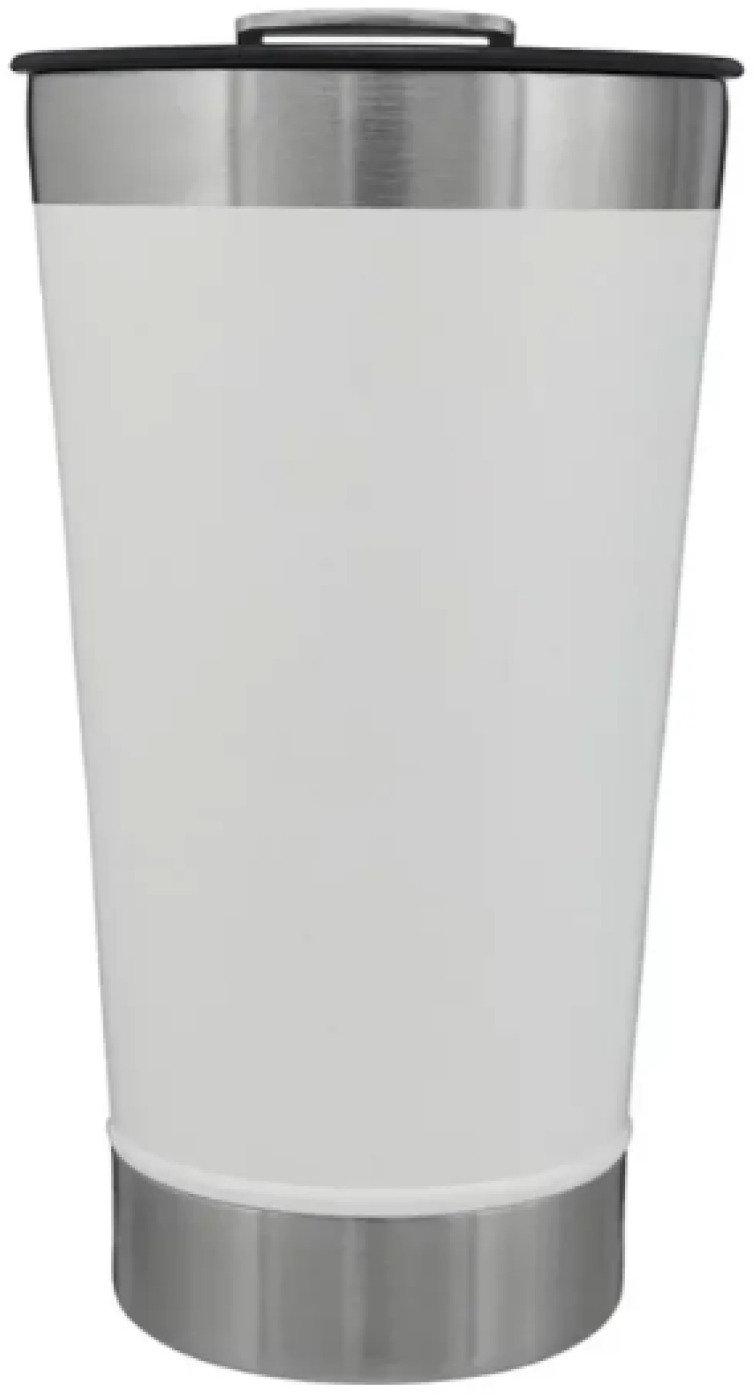 Copo Térmico 473 ml Aço Inox Com Tampa e Abridor Branco