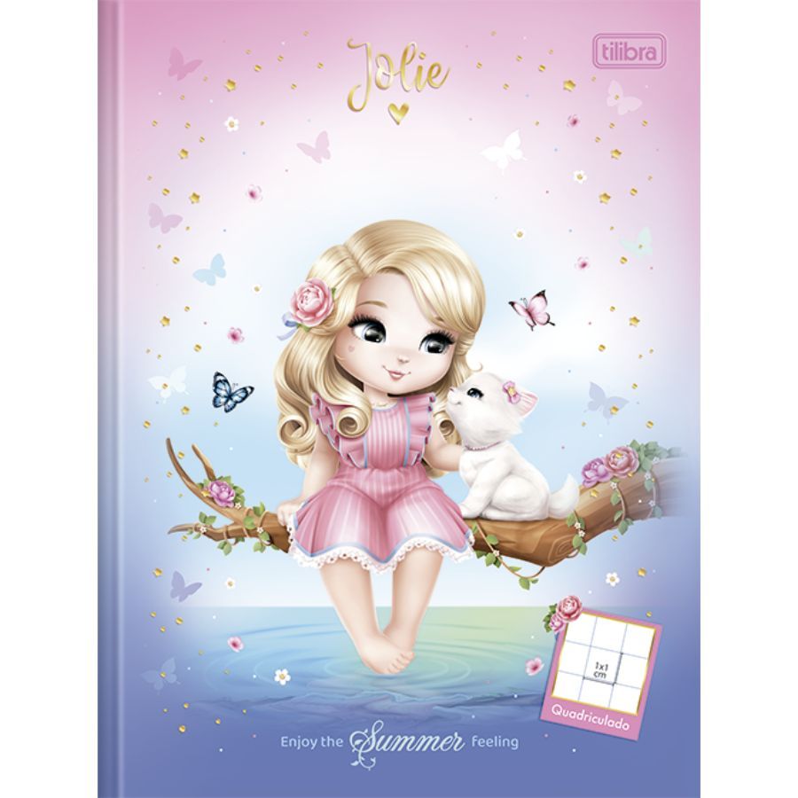 Caderno Quadriculado Tilibra Jolie Capa Dura Médio 40 Folhas Sortido