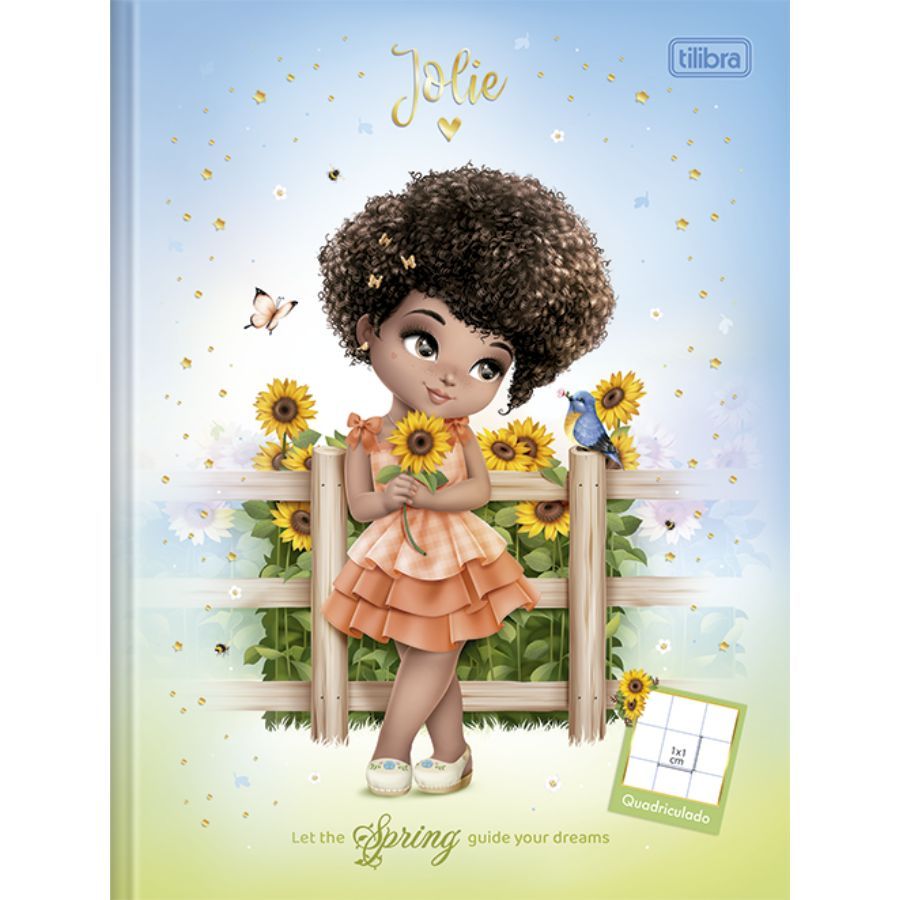 Caderno Quadriculado Tilibra Jolie Capa Dura Médio 40 Folhas Sortido