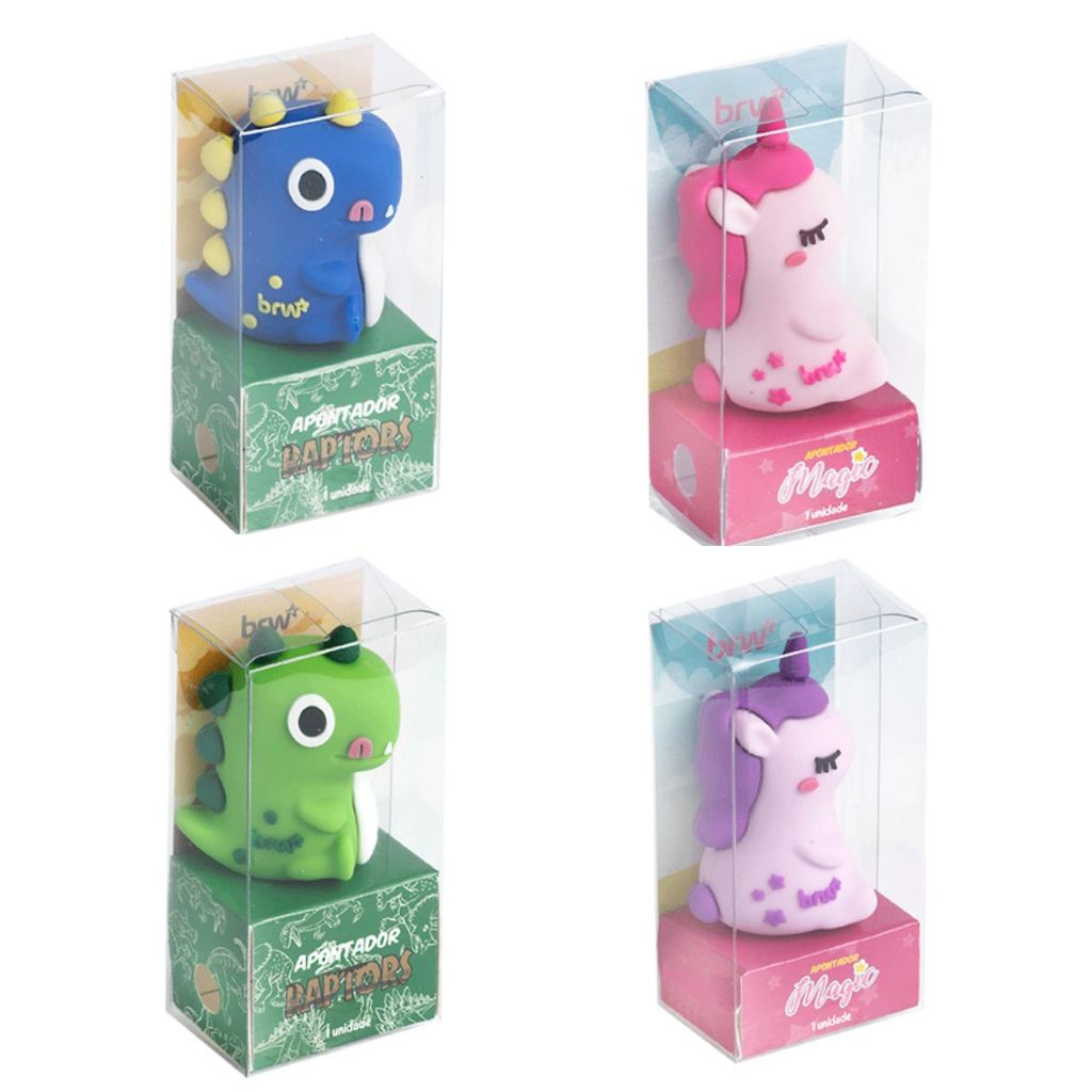 Apontador Escolar BRW Raptors e Magic Emborrachado Unidade