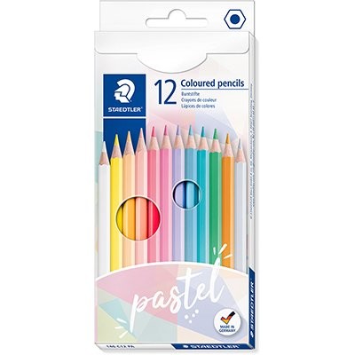 Lápis de Cor Staedtler Sextavado 12 Cores Pastel